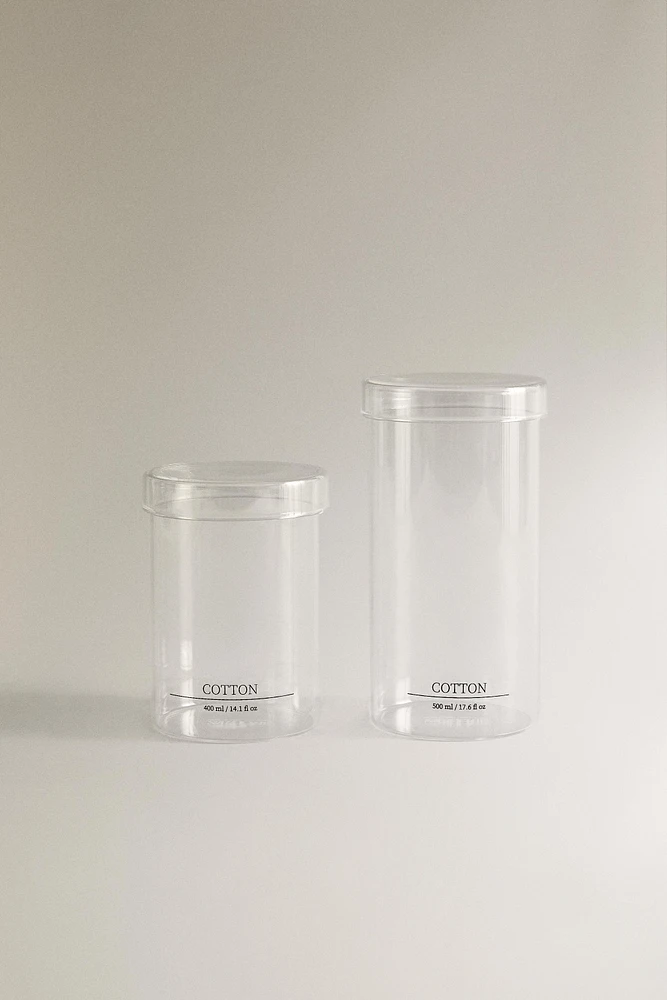 BOROSILICATE BATHROOM JAR WITH TEXT