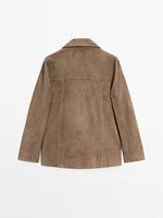 Flowing suede leather blazer