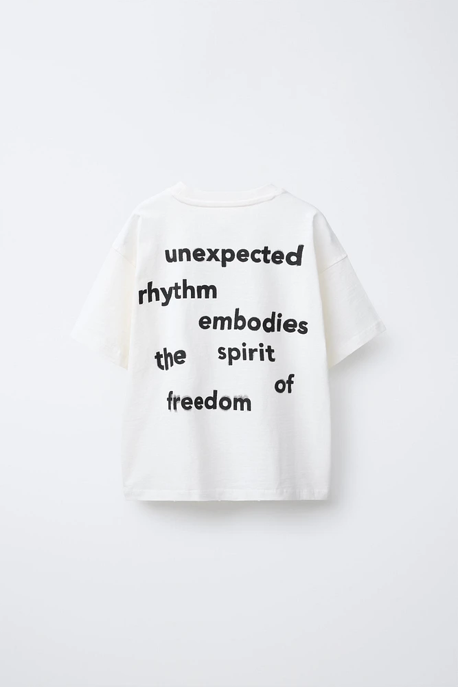 EMBROIDERED TEXT T-SHIRT