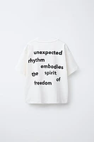 EMBROIDERED TEXT T-SHIRT