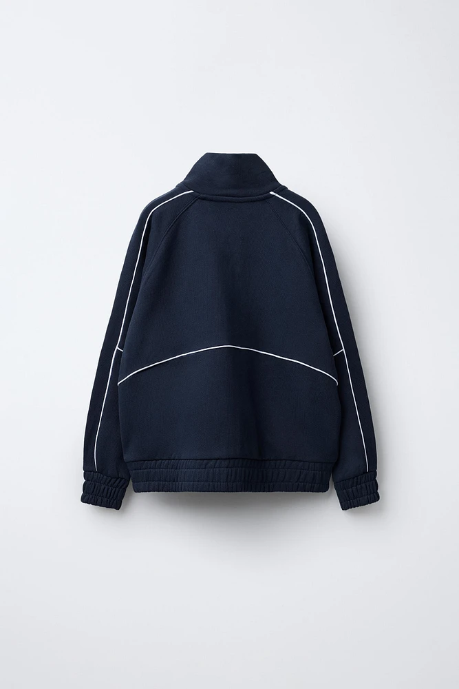 PLUSH SWEATSHIRT WITH TEXT
