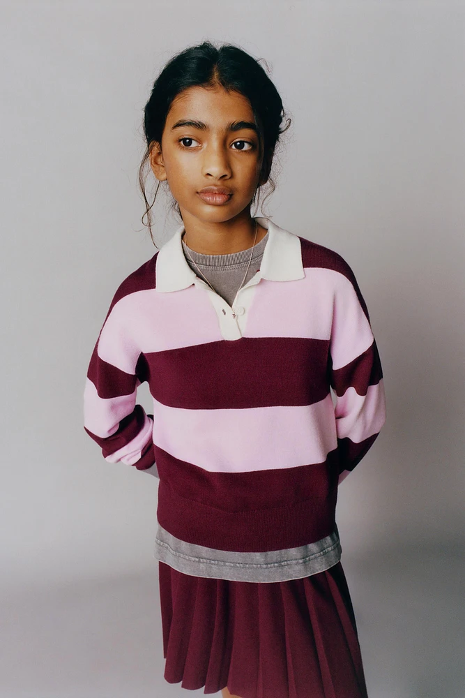 BOX PLEAT KNIT SKIRT