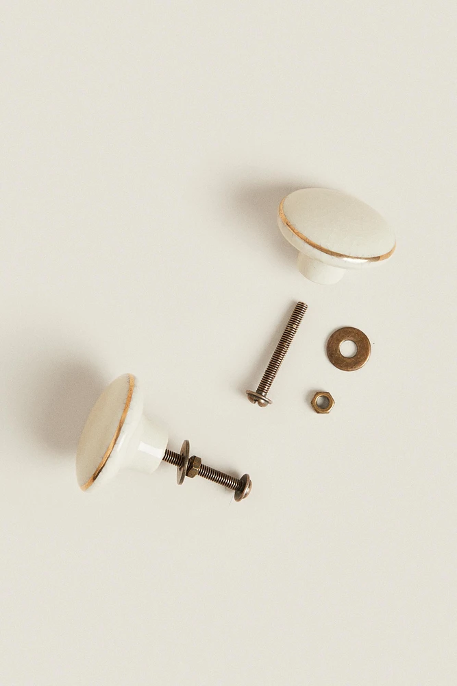 SET OF ROUND CERAMIC KNOBS (SET OF 2)