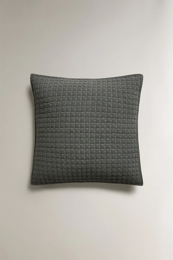 HOUSSE DE COUSSIN ÉDREDON COTON RELIEF