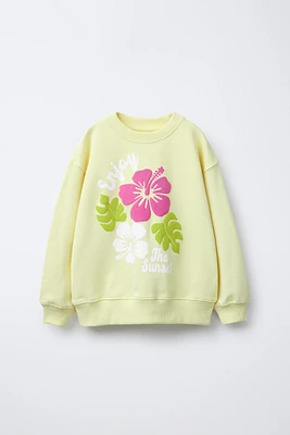 SWEAT FLEUR EN RELIEF