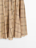 Check print godet midi skirt - STUDIO