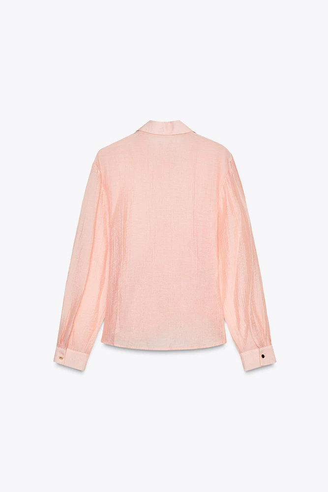 GOLD APPLIQUÉ WRAP SHIRT