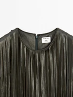 Robe courte à franges en cuir nappa - Studio