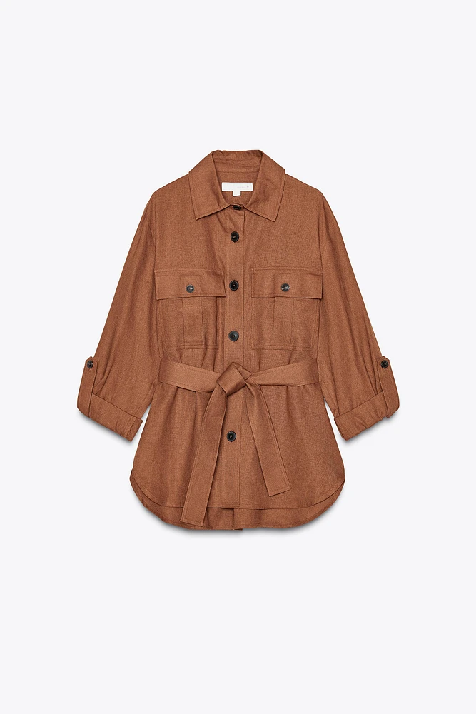 LINEN SAFARI SHIRT