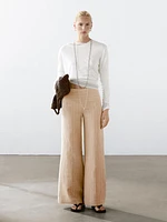 Pull en maille 100 % lin à col rond