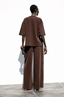 WASHED EFFECT INTERLOCK PANTS