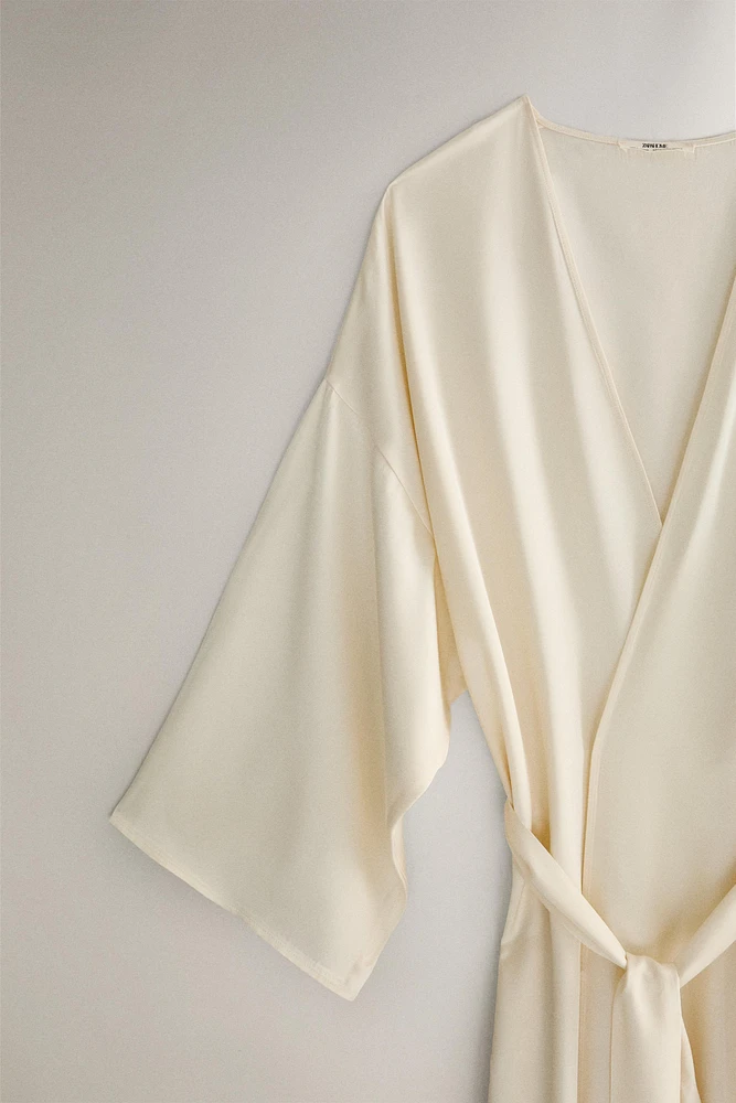 SOLID SATEEN ROBE