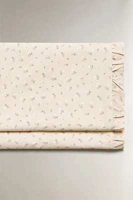 DRAP PLAT ENFANT VOLANT FLEUR