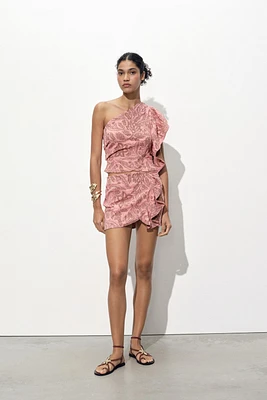 JACQUARD RUFFLE SKIRT
