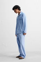 CONTRAST PAJAMA SHIRT