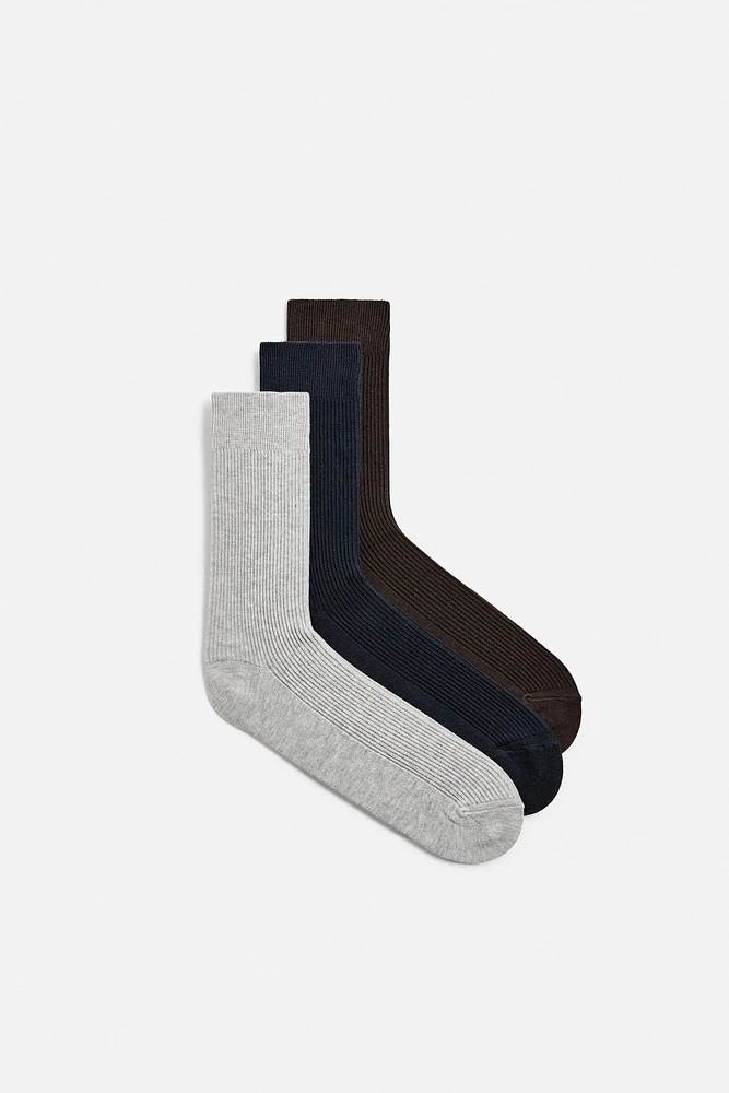 LOT DE 3 PAIRES CHAUSSETTES RIB