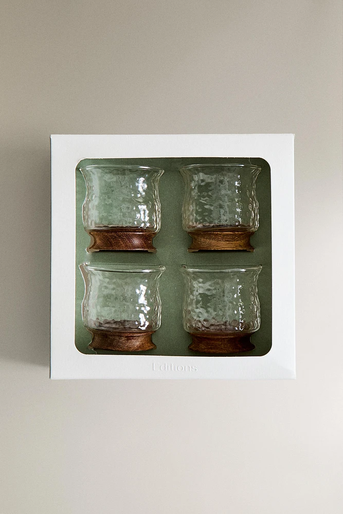 SET OF HAMMERED BOROSILICATE GLASS SHOT GLASSES (SET OF 4)