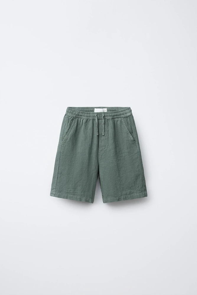 100% LINEN SHORTS