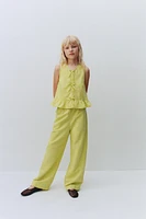 COTTON LINEN TIE TOP
