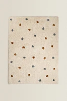 CHILDREN'S RECTANGULAR TEXTURED POLKA DOT AREA RUG