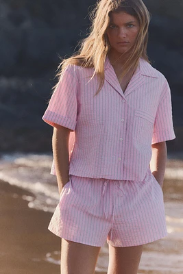 STRIPED CROP SHIRT