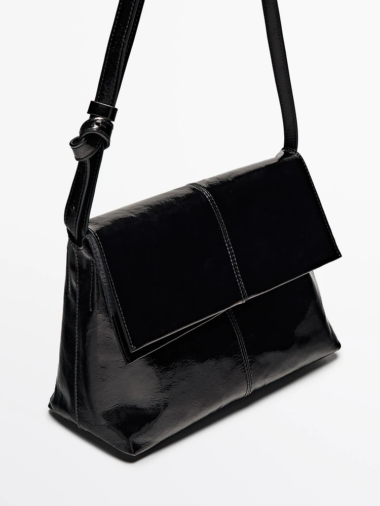Mini-sac flap nappa craquelé
