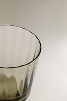 GLASS TUMBLER WITH LINE DESIGN