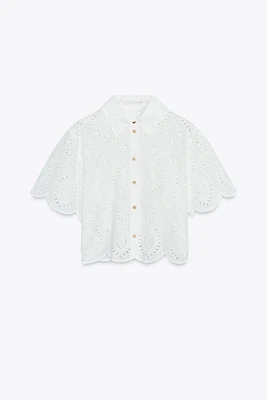 EYELET EMBROIDERY SHIRT