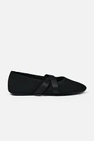 CROSSOVER FABRIC BALLET FLATS