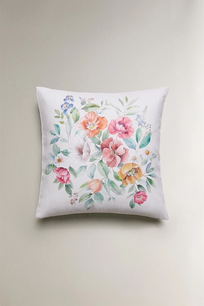 HOUSSE DE COUSSIN FLEURS