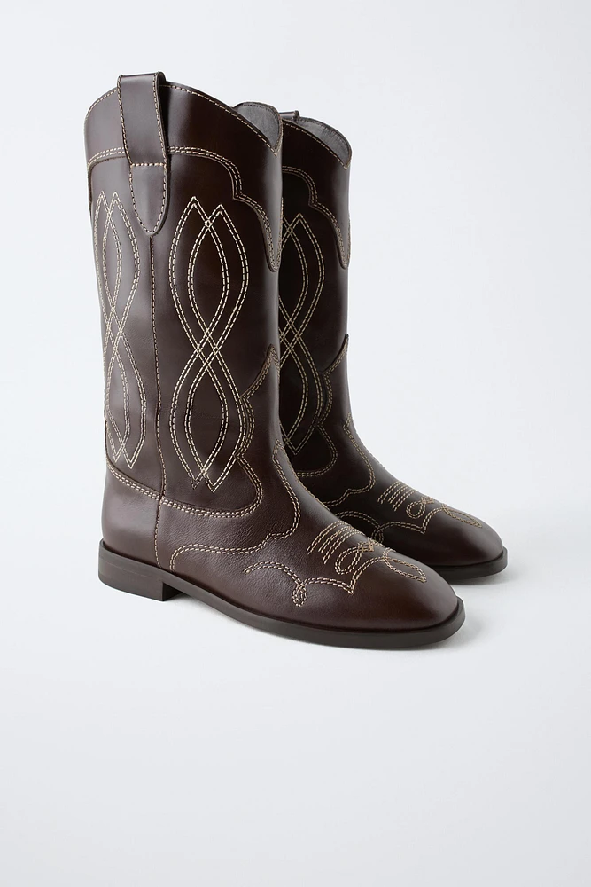 LEATHER COWBOY BOOTS