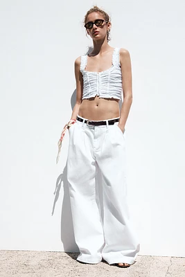 OPENWORK EMBROIDERED TOP
