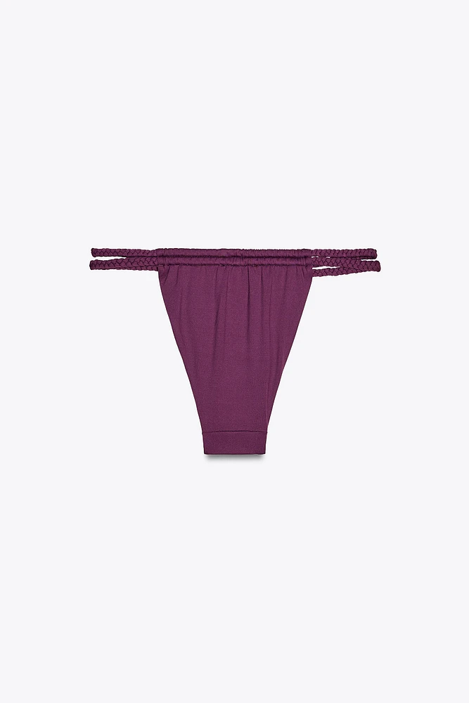 CULOTTE DE BIKINI RIDEAU TRESSÉ
