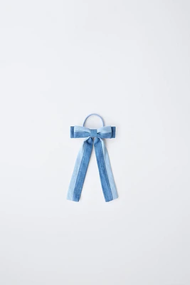 DENIM BOW HAIR TIE
