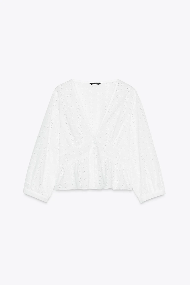 EYELET EMBROIDERY SHIRT