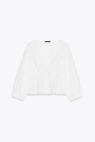 EYELET EMBROIDERY SHIRT