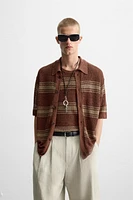 LINEN VISCOSE KNIT SHIRT