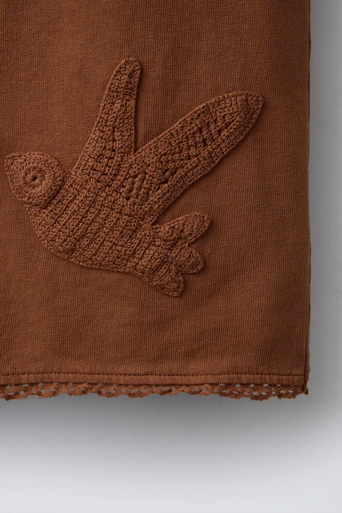 CROCHET STITCH BIRD T-SHIRT