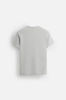 T-SHIRT CROPPED FIT STRUCTURÉ QUADRILLÉ