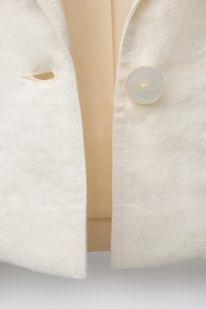 CROPPED 100% LINEN BLAZER