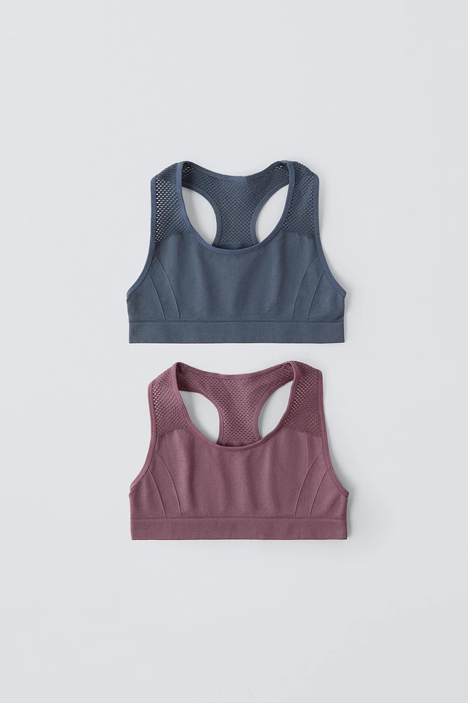 8-14 ANS/ LOT DE DEUX TOPS SANS COUTURES SPORT