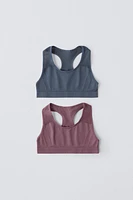 8-14 ANS/ LOT DE DEUX TOPS SANS COUTURES SPORT