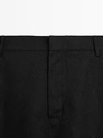 100% linen short Bermuda shorts