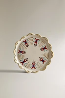 CERAMIC FLORAL DESSERT PLATE