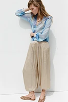 SATIN BOMBER PANTS