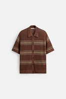 LINEN VISCOSE KNIT SHIRT