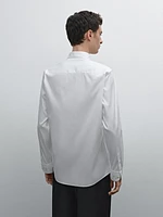 Chemise slim fit élastiquée en coton mélangé