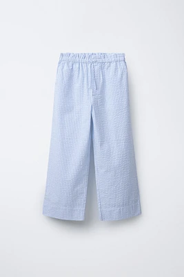 PANTALON À RAYURES EN SEERSUCKER