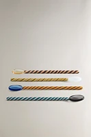 SET OF SPIRAL GLASS DESSERT SPOONS (SET OF 4)
