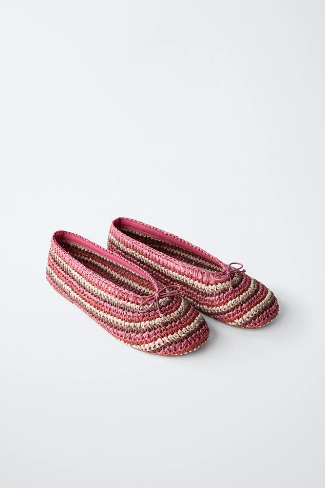 BALLERINES EFFET RAPHIA